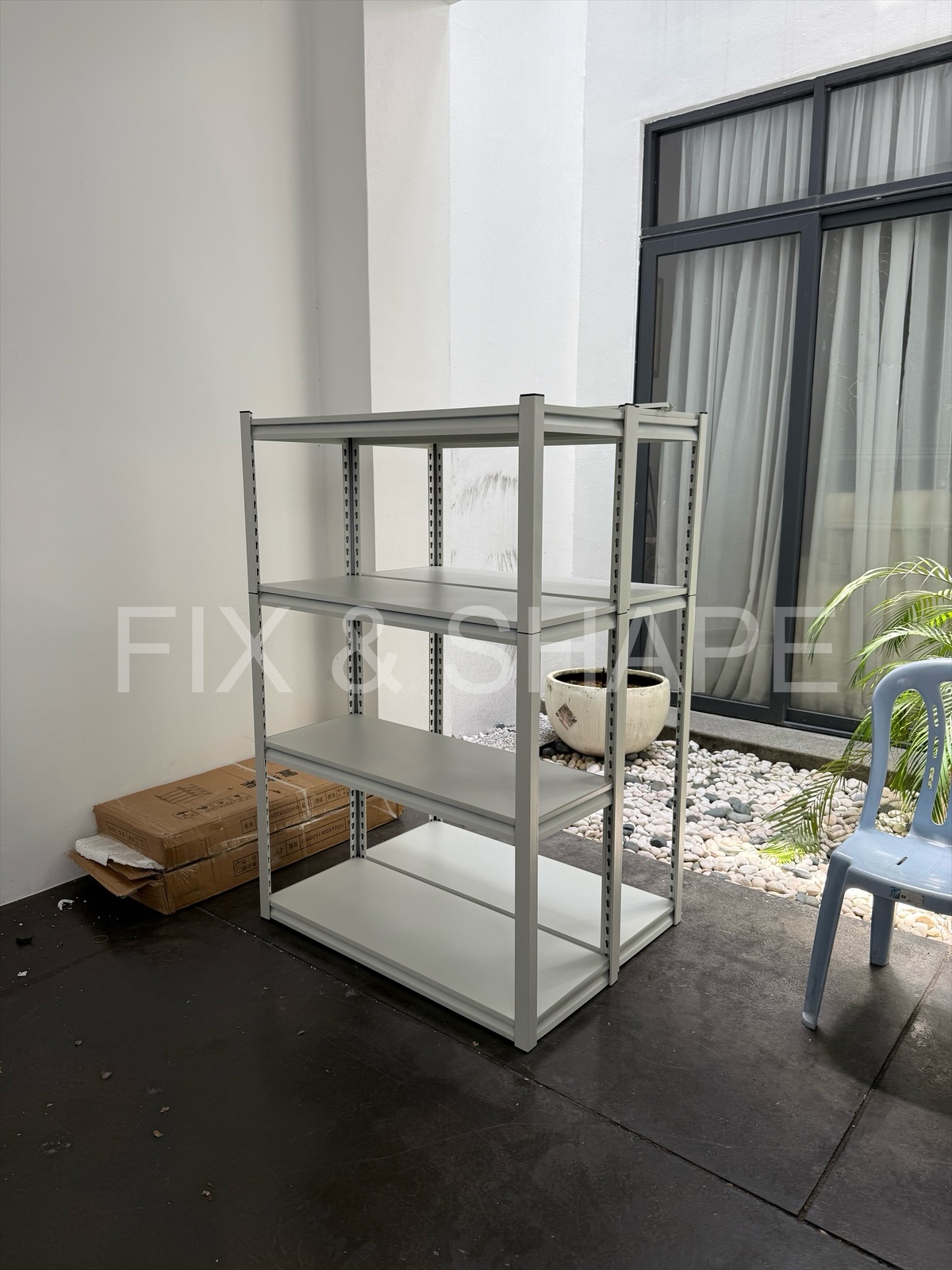 Wall shelves drilled and mounted by FIX & SHAPE